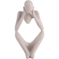 PT Living Decoratie Statue Dreaming Polyresin Light Grey