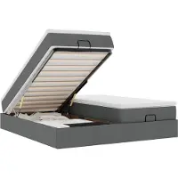 vidaXL Ottoman bed met matrassen 160x200cm stof donkergrijs