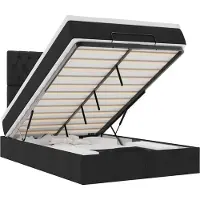 vidaXL Ottoman bed met matras en LED's 120x190 cm stof zwart
