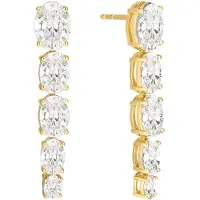 Sif Jakobs Oorbellen - Ellisse Lungo Cinque Earrings in gold