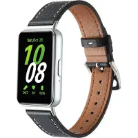 Strap-it Leren bandje met gespsluiting - geschikt voor de Samsung Galaxy Fit 3 (zwart)