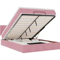 vidaXL Ottoman bed met matras en LED's 140x200cm fluweel roze