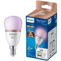 Philips Smart Lighting - LED-lamp - E14 fitting - RGB - Gekleurd en instelbaar wit licht - Dimbaar - 40W - Kogellamp: P45 - Wifi