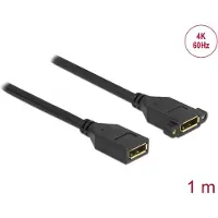 DeLOCK DisplayPort inbouwadapter (v-v) - versie 1.2 (4K 60Hz) / zwart - 1 meter