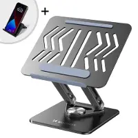 Wozinsky Laptopstandaard - Ergonomische Laptopstandaard - Verstelbaar en Opvouwbaar - 360° draaibaar - Aluminium - Zwart