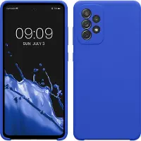 Kwmobile telefoonhoesje geschikt voor Samsung Galaxy A72 - Hoesje met siliconen coating - Smartphone case in Baltisch blauw