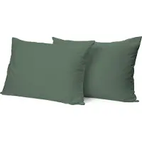 Eleganzzz Kussensloop Hotelsluiting Percal Katoen - Grenat Green - Kussensloop 60x70cm - Kussenslopen set van 2 - 100% Katoen