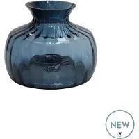 Vase the World Vaas Glyde | blue - blauw | uniek model | nieuw | Ø18,5 x H14,5 cm