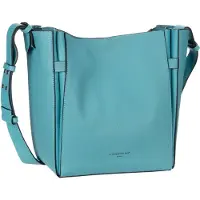 Liebeskind berlin Leren Schoudertas Hilla Small Pebble Hobo Bag Petrol Blue Lichtblauw