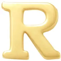 New Bling 9NBG-902R Gouden Letter Oorknop R - 1/2 paar - 14 Karaat - 3,6x3,5mm - Oorbel - Cadeau voor haar - Goud
