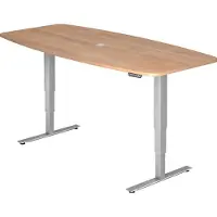 Hjh OFFICE PRO XDSM 22 S - Walnoot 220 x 103 Tafelhoogte I Elektrisch in hoogte verstelbaar