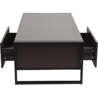 Mendler Salontafel -A27, bijzettafel woonkamertafel, 41x120x60cm 3D structuur, metaal MDF ~ donkerbruin