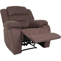 Mendler Televisiefauteuil -J57, XXL-relaxfauteuil, tv-ligfauteuil, Nosag-vering, suède-look stof/textiel, tot 200 kg ~ bruin
