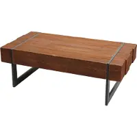 Mendler Salontafel -A15a, woonkamertafel, massief dennenhout rustiek 40x120x60cm ~ bruin