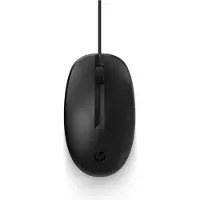HP Kabelmuis 125, Geschikt voor zowel rechtshandigen als linkshandigen, Optische sensor, USB Type-A, 1200 DPI, Zwart