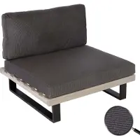 MCW Loungestoel -H54, tuinstoel, gesponnen polyaciahout MVG-gecertificeerd aluminium ~ grijs, donkergrijze bekleding