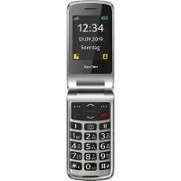Beafon SL495 2G Senioren clamshell telefoon SOS-knop, Met laadstation Zwart, Zilver