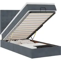 vidaXL Ottoman bed met matrassen 90x190cm fluweel donkergrijs