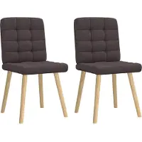 vidaXL Eetkamerstoelen 2 st stof donkerbruin