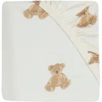 Jollein Baby - Hoeslaken Jersey 70/75x140/150cm - Ledikant Babybed - Zacht Katoen - Teddy bear