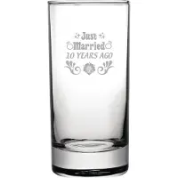 Fusion Gegraveerde longdrinkglas 28,5cl Just Married 10 years ago