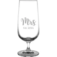Fusion Gegraveerde Bierglas op voet 41cl Mrs. Est. 2024