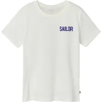 Name it KIDS T-shirt NKMFALIKSEN met backprint offwhite Wit Jongens Katoen Ronde hals - maat 122/128
