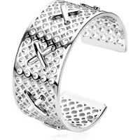 Zinzi Mart Visser by zilveren schakel armband 10mm met rechthoekige schakels, bezet met witte zirkonia's MVA28