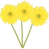 DK Design Kunstbloem Gerbera - 5x - 72cm - geel - Real Touch - kunst zijdebloemen