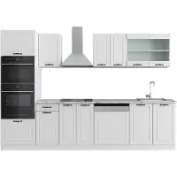Vicco Complete keukeneenheid R-Line Wit Landhuis 300 cm met hoge kast, WB Marmer, Model 43155