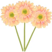 DK Design Kunstbloem Gerbera - 5x - 72cm - zalmkleurig - Real Touch - kunst zijdebloemen