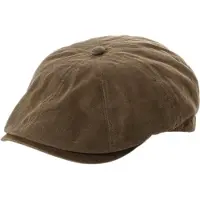 Faustmann Gewaxte Newsboycap 100% Katoen regendicht kleur bruin maat 55