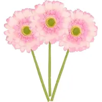 DK Design Kunstbloem Gerbera - 3x - 72cm - lichtroze - Real Touch - kunst zijdebloemen