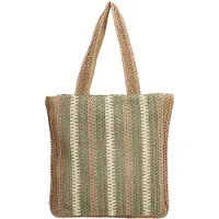 PE Florence Natural Life Shopper Stripe olijf groen damestas