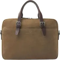 Castelijn & beerens Nubuck Koffer Leer 41 cm Laptop compartiment bruin