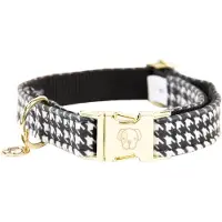 Kentucky Dogwear - Hondenhalsband Pied De Poule - Zwart - Maat XL - 45-75cm - Hondenriem
