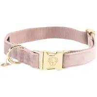 Kentucky Dogwear - Velvet Hondenhalsband - Lichtroze - Maat L - 42-68cm - Hondenriem