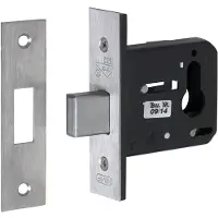 Nemef 4328 Veiligheidsbijzetslot | SKG** | DM60mm | voorplaat RVS siervoorplaat 29x110mm rechthoekig | DR 1+2+3+4 - 9432817600