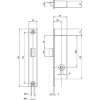 Lips 1088 Loopslot | smaldeur | voorplaat RVS rechthoekig 25mm | DM 25mm. DR 2/4 - 7326119