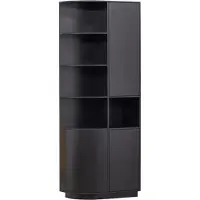 Woood Finca Opbergkast Rond Links - Zwart - 210x78x40