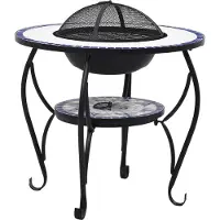 vidaXL Vuurtafel mozaïek 68 cm keramiek blauw en wit