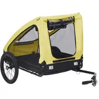 vidaXL Fietsaanhanger voor honden, geel en zwart