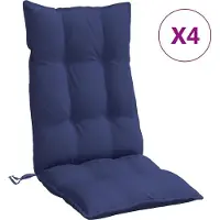 vidaXL Stoelkussens 4 st hoge rug oxford stof marineblauw