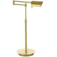 HELL LED-bureaulamp Graz, dimbaar, messing / goud, Werkkamer / Kantoor, metaal, LED bureaulamp