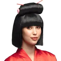 Boland - Pruik Maiko Zwart - Steil - Halflang - Vrouwen - - Aziatisch - Japans