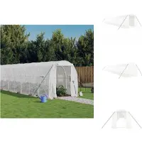 vidaXL Tuinkas met stalen frame 32 m² 16x2x2 m wit