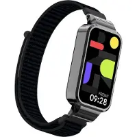 Strap-it Nylon bandje met klittenbandsluiting - geschikt voor de Xiaomi Smart Band 9 Active (zwart)