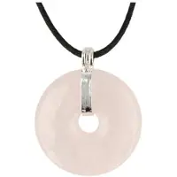 Ruben Robijn Roze kwarts donuthanger 40 mm aan koord