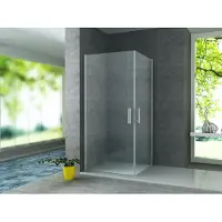 Aloni Pure Douchecabine Hoekinstap 90x90x190cm Met Draaideuren - Chroom - Veiligheidsglas - Douche, Douchecabines - 5404024113688
