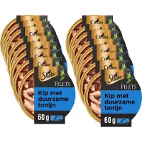 Sheba Kattenvoer - Filets - Tonijn en kip in saus - 16x60g